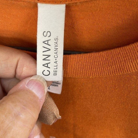 Bella + Canvas Large women’s t shirt Alec Benjamin . Orange with white lettering - Picture 6 of 7